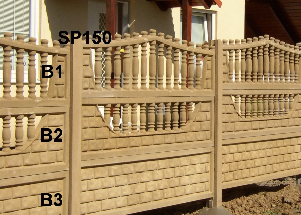 Betonový plot B3,B2,B1,SP150