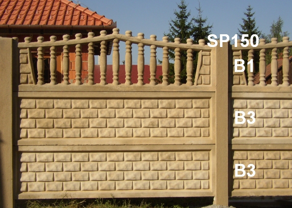 Betonový plot B3,B3,B1,SP150
