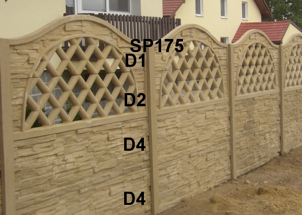Betonový plot D4,D4,D2,D1,SP175