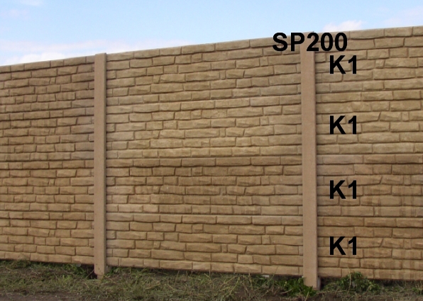 Betonový plot K1,K1,K1,K1,SP200