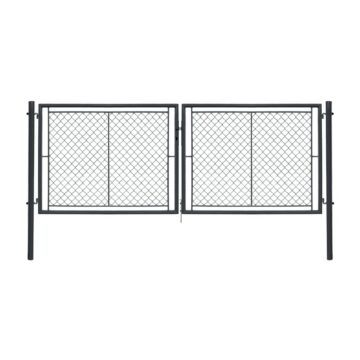 Dvoukřídlá brána IDEAL® II. poplastovaná (Zn + PVC) - rozměr 3605 × 1450 mm, barva antracit (RAL 7016)