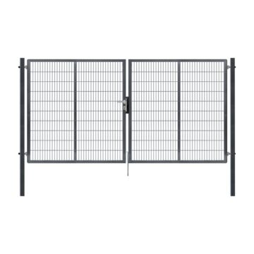 Dvoukřídlá brána PILOFOR® SUPER poplastovaná (Zn + PVC) - antracit, rozměr 4110 × 1980 mm