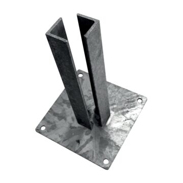 Patka Zn k montáži sloupku 80 × 80 mm pro branky/brány na betonový základ