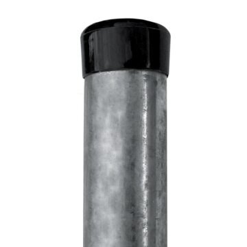 Plotový sloupek IDEAL® pozinkovaný (Zn) 2650/60, včetně černé čepičky a černé příchytky